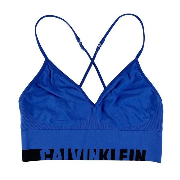 Calvin Klein Bright Blue Microfiber Bralette Multi Way Size Small - Picture 1 of 5